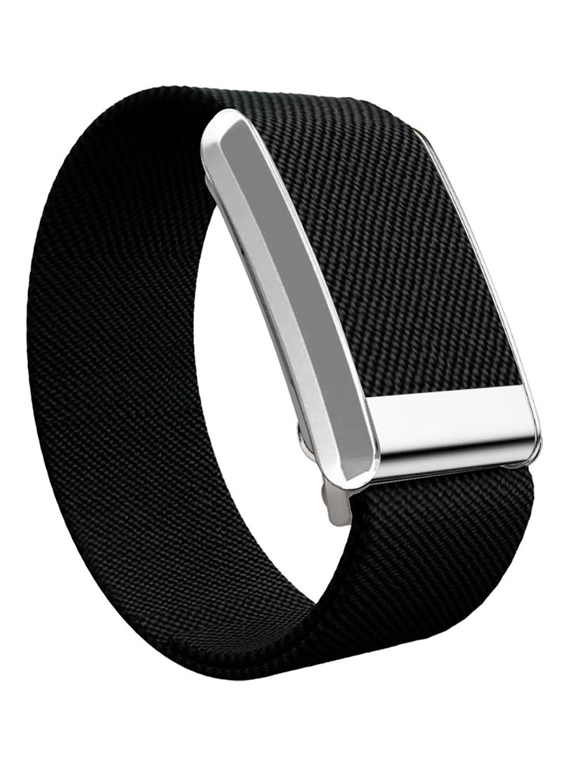 CATANES Replacement Nylon Band for Whoop 5.0 with Silver Clip, Adjustable Wrist Strap for Fitness and Daily Use, for Men & Women- Black - Image 2